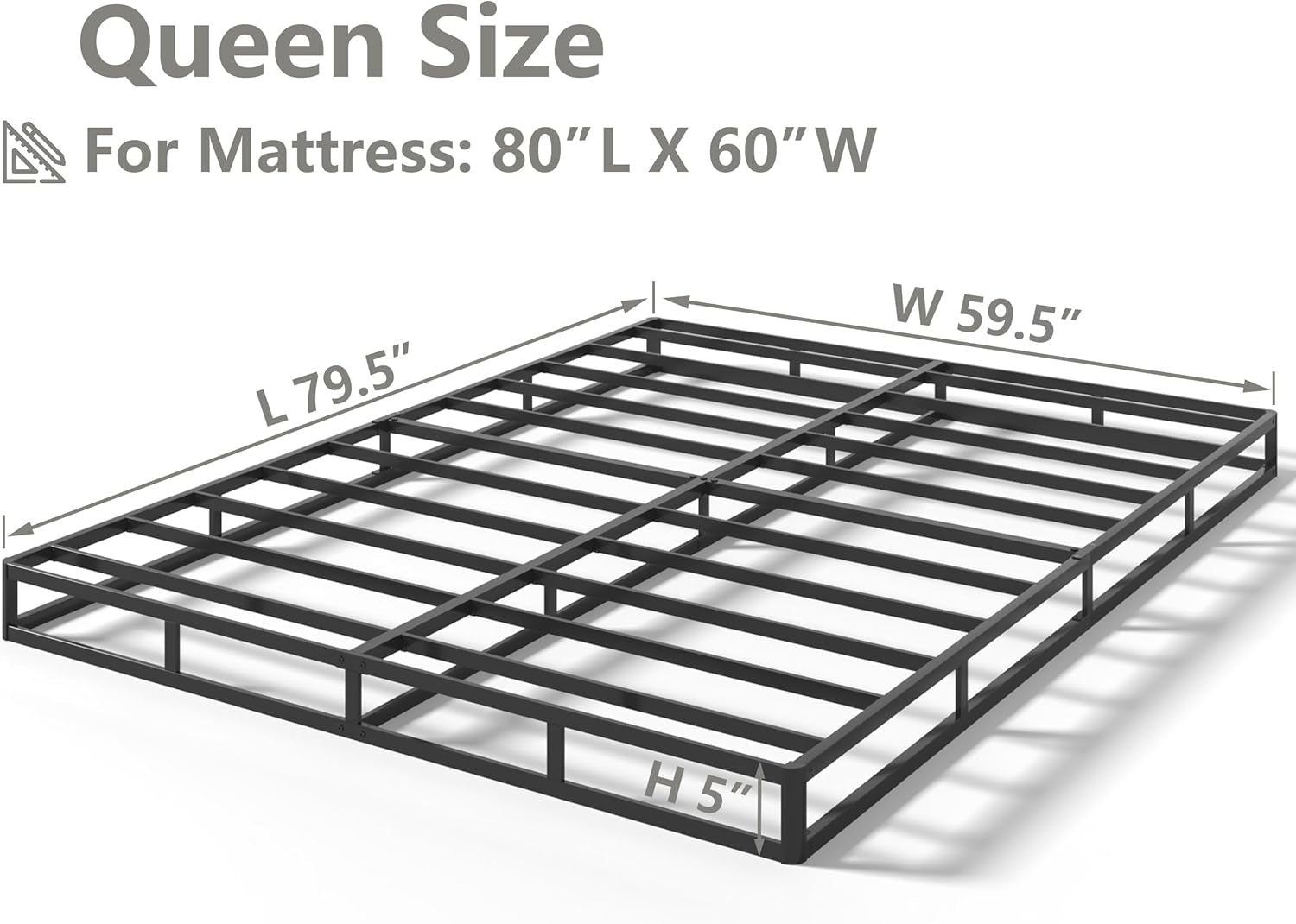 Heavy Duty 5 Inch Box Spring for Queen Bed Mattress Support