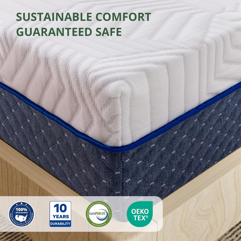 12 Inch King Size Gel Memory Foam Mattress in Box