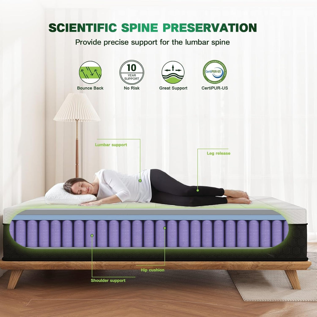 Comfortable 10 Inch Full Hybrid Mattress for Restful Sleep