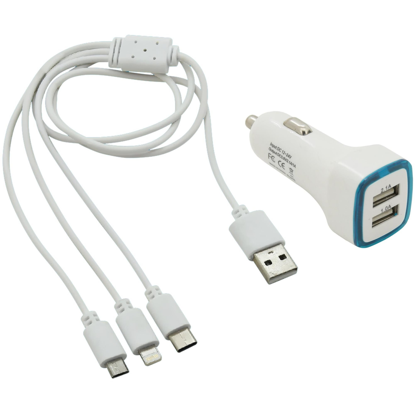 USB 3in1 phone charger (micro USB, iPhone, USB C) (8591686076837)