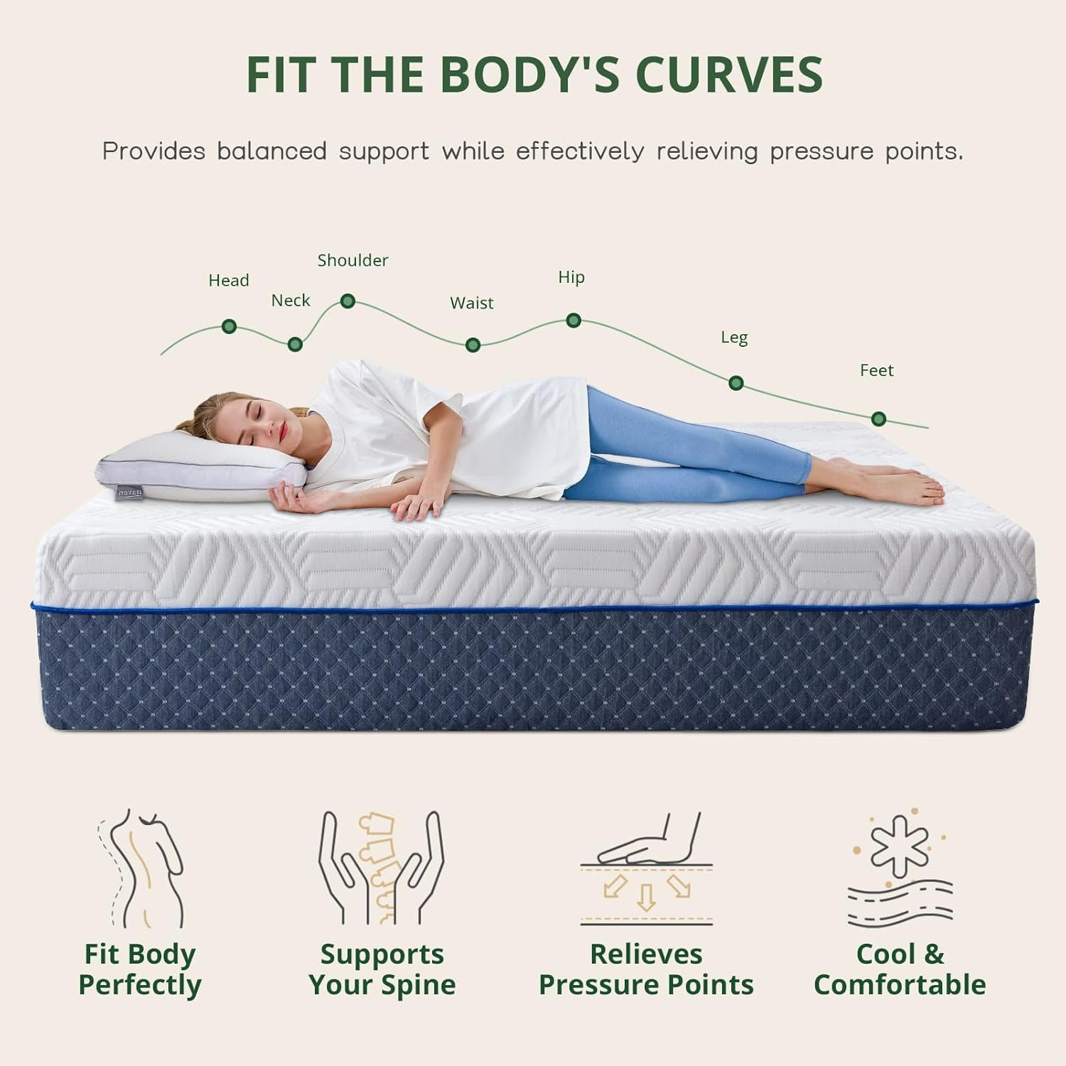 12 Inch King Size Gel Memory Foam Mattress in Box