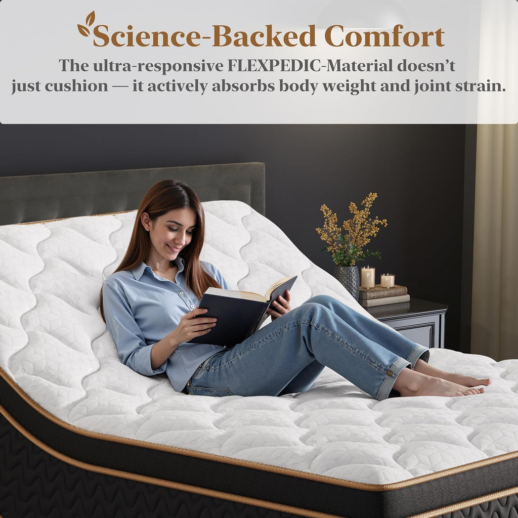 Queen 12 Inch Cooling Hybrid Mattress Certipur Certified