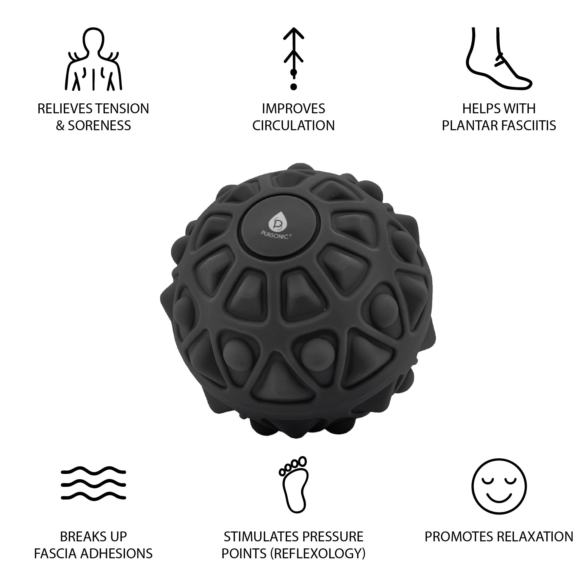 Pursonic Vibrating Massage Ball – Deep Tissue Relief at Your Fingertips
