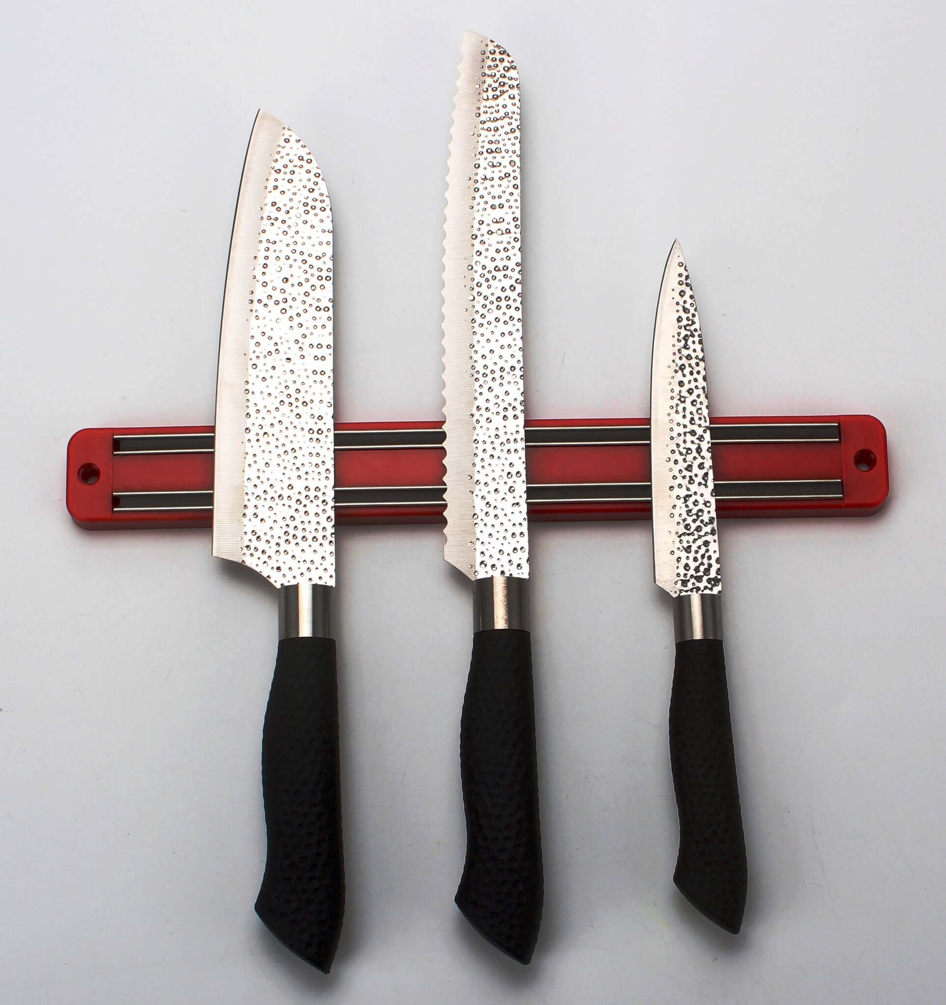 Embossed Hammered Blades 3 Piece Knife Set
