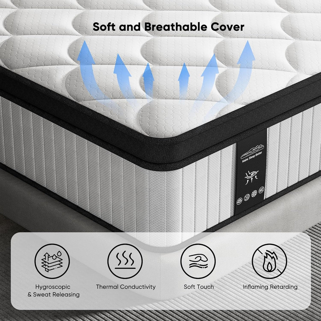 Orthopedic Breathable Cooling Queen Size Hybrid Mattress