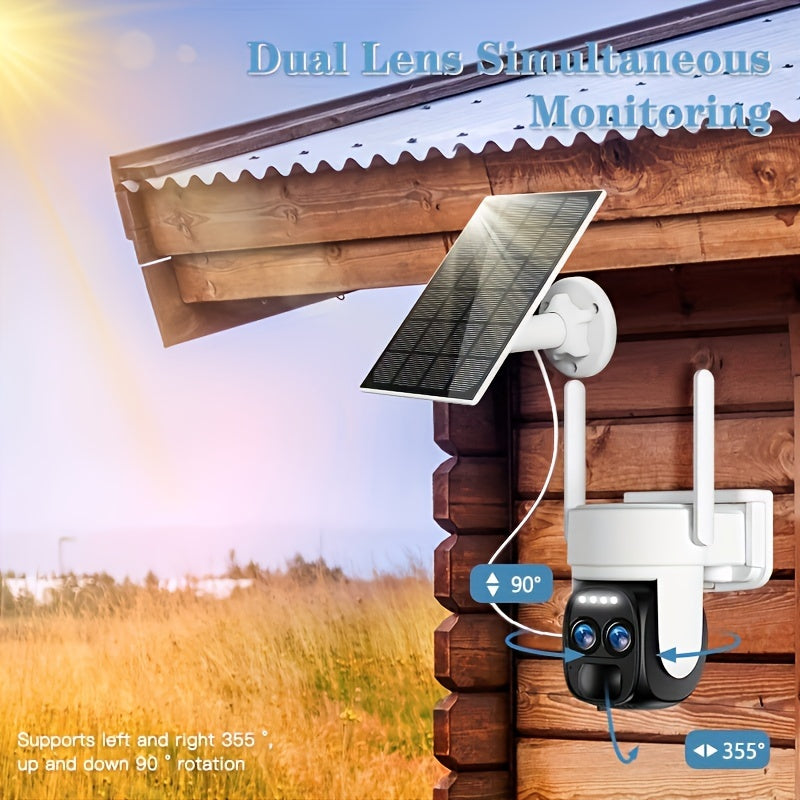 Solar Wireless Security Camera Outdoor 360° HD Zoom