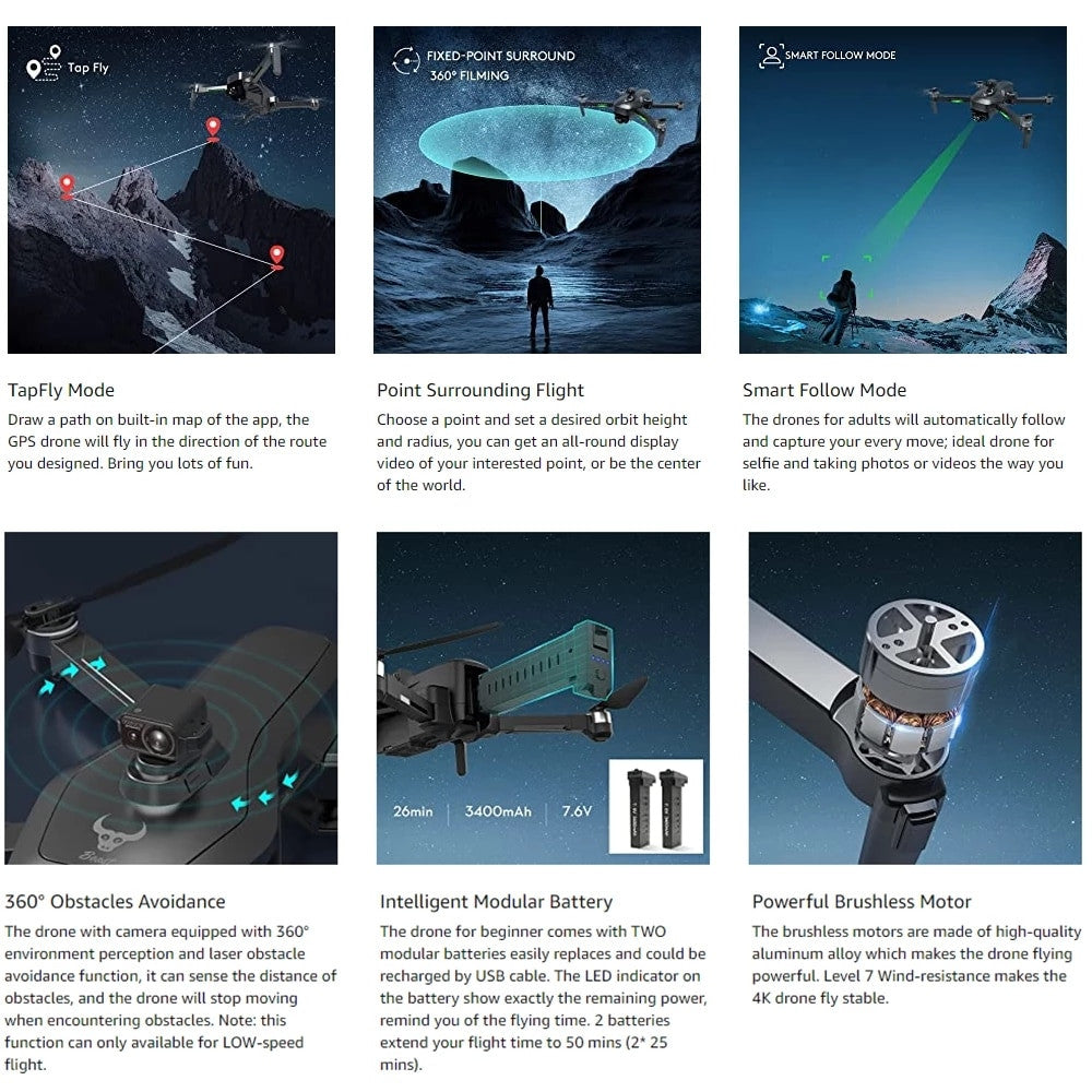 Professional 4K Camera Obstacle Quadcopter 5G FPV Professional Drones